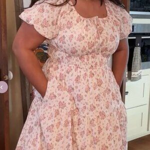 Clementine Pink Chateau Floral Dress - DM Exclusive - Maternity Friendly